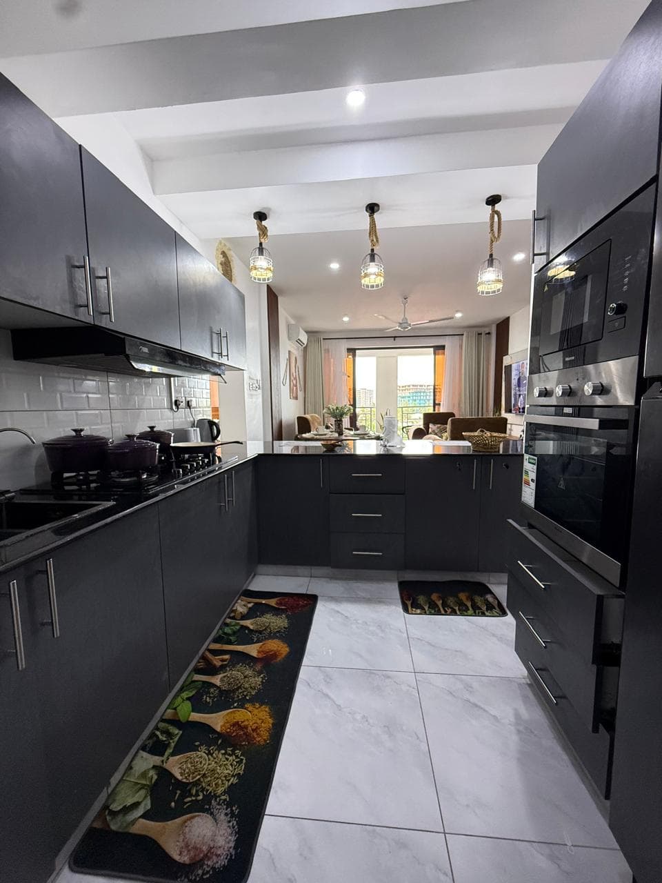 Modern Ardina managed short-stay kitchen and living area